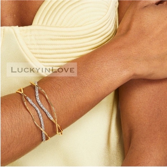 ALEXIS BITTAR • Solanales Gold Silver Crystal Cuff Bracelet - Picture 2 of 16